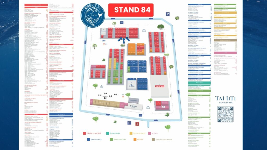 Plan du salon du tourisme tahiti fevrier 2026 Dive and Sea Tahiti